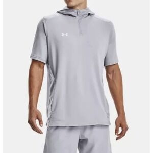 Under Armour‎ Men's Command Short Sleeve Hoodie S Gray Lightweight  1/4 Zip NWT